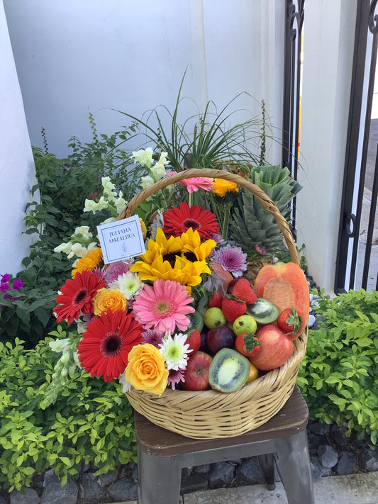 Canasta frutal y Flores Grande